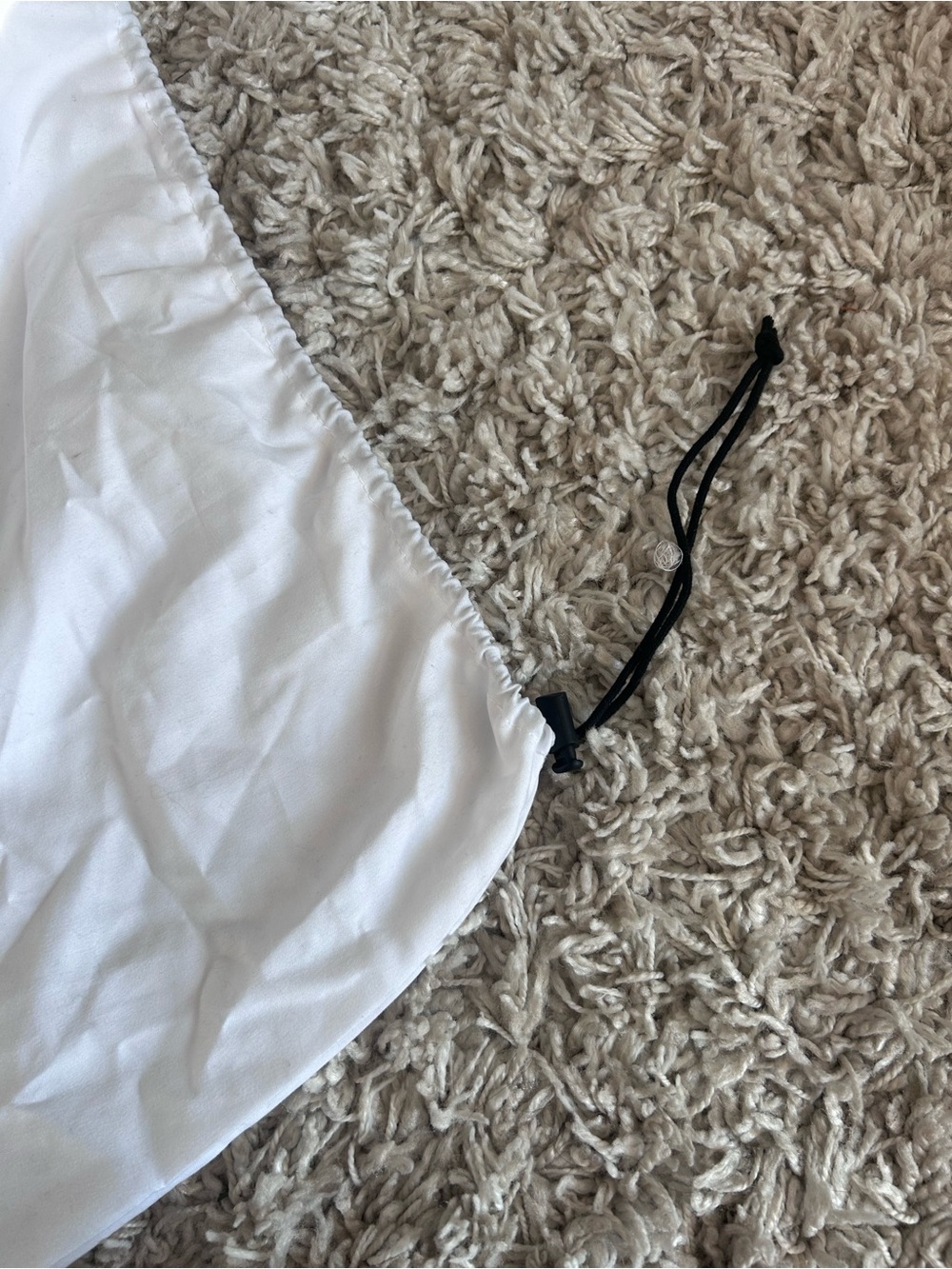 Calpak White Drawstring Accessory Pouch with Black Logo - Picture 2 of 2